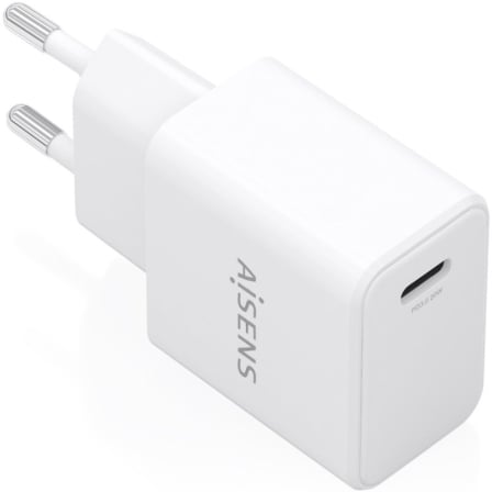 Cargador de Pared GaN Aisens A110-1023/ 1xUSB Tipo-C/ 20W/ Blanco_0