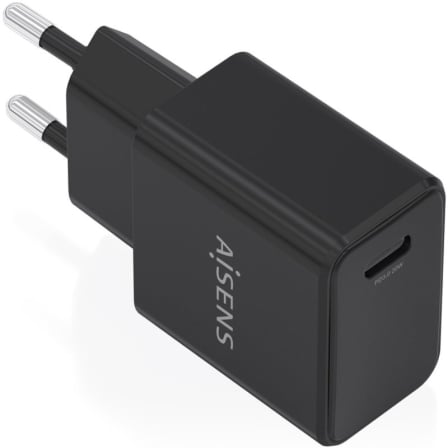 Cargador de Pared GaN Aisens A110-1024/ 1xUSB Tipo-C/ 20W/ Negro_0