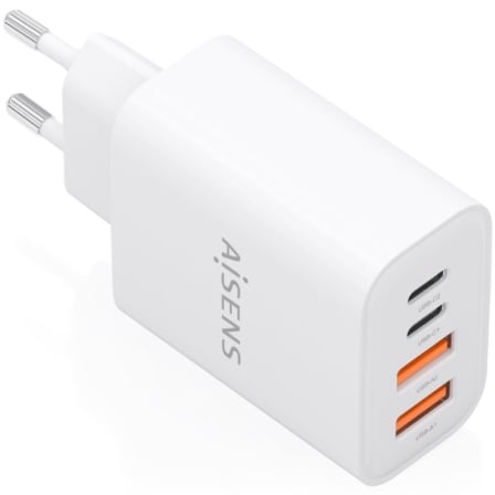 Cargador de Pared GaN Aisens A110-1027/ 2xUSB Tipo-C/ 2xUSB/ 32W/ Blanco_0