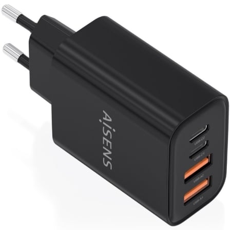 Cargador de Pared GaN Aisens A110-1028/ 2xUSB Tipo-C/ 2xUSB/ 32W/ Negro_0