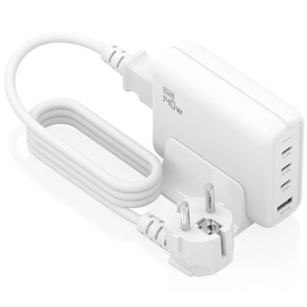 Cargador Sobremesa GaN Aisens ASCH-140W4P055-W/ 3xUSB Tipo-C/ 1xUSB/ 140W_0