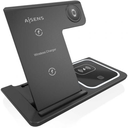 AISENS ASCH-15W3WC043-BK cargador de dispositivo móvil Auriculares, Teléfono móvil, Smartphone, Reloj inteligente Cargador inalámbrico Interior_0