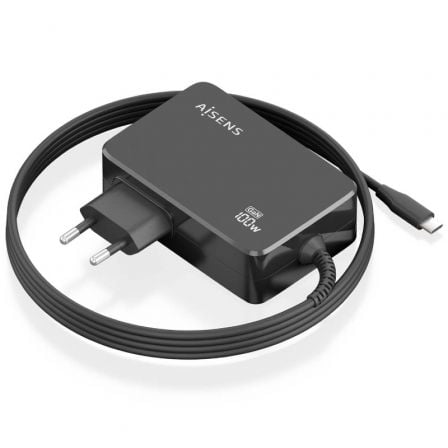 Cargador de Portátil GaN Aisens ASCH-1PD100WL50-BK USB Tipo-C/ 100W/ Automático/ Voltaje 5-20V_0