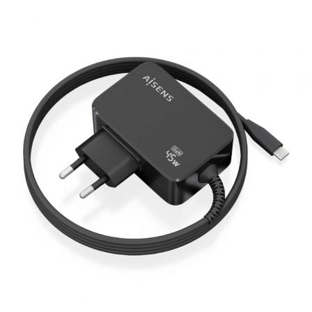 Cargador Gan de Pared Aisens ASCH-1PD45WL032-BK/ 1xUSB Tipo-C + Cable 1.8m/ 45W_0