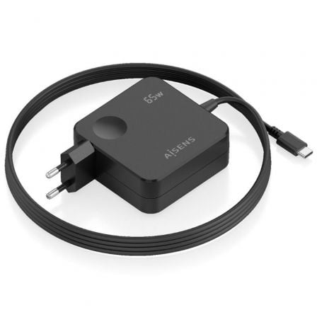 Cargador de Pared Aisens ASCH-1PD65WL80-BK/ 1xUSB Tipo-C/ 65W/ Negro_0