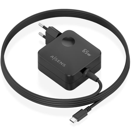 Cargador de Pared GaN Aisens ASCH-1PD65WL85-BK/ 1xUSB Tipo-C/ 65W_0