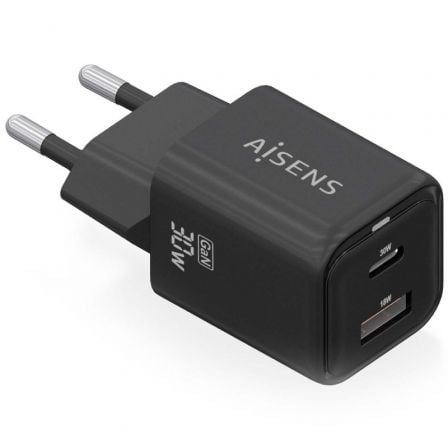 AISENS ASCH-30W2P021-BK cargador de dispositivo móvil Universal Corriente alterna Carga rápida Interior_0