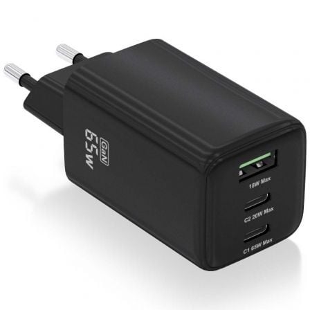 AISENS ASCH-65W3P042-BK cargador de dispositivo móvil Universal Corriente alterna Carga rápida Interior_0