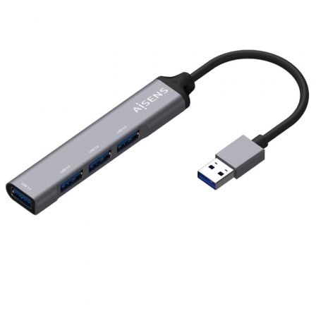 Hub USB 3.0 AISENS A106-0540 / Preto / 4xUSB