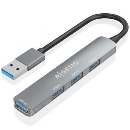 Hub USB 3.0 AISENS / 4xUSB / Gris / A106-0859