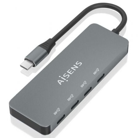 Hub USB Tipo-C AISENS / 4xUSB Tipo-C / Gris / A109-0695
