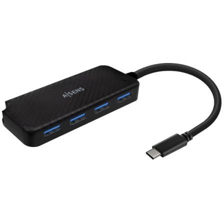 Hub USB Tipo-C AISENS / 4xUSB / Preto / A109-0715