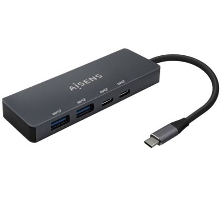 Hub USB Tipo-C AISENS / 2xUSB / 2xUSB Tipo-C / Gris / A109-0744