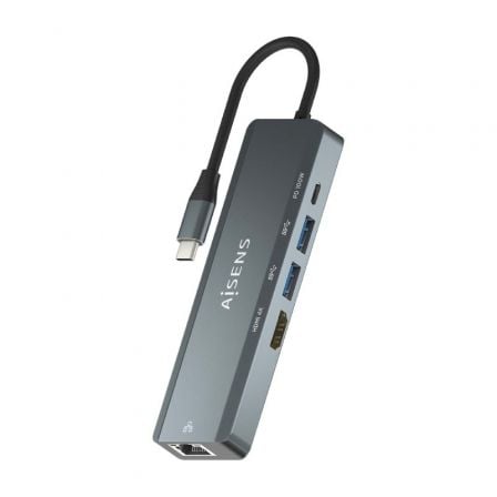 AISENS ASUC-5P011-GR base para portátil y replicador de puertos Alámbrico USB 3.2 Gen 1 (3.1 Gen 1) Type-C_0