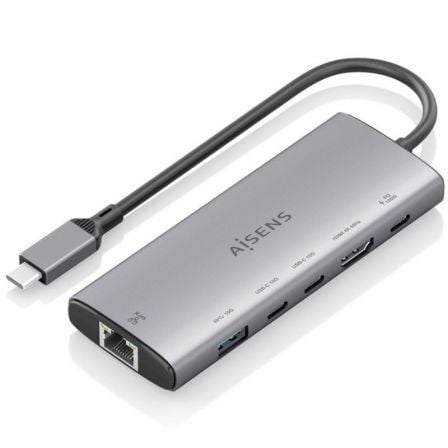 Docking USB Tipo-C Aisens ASUC-6P030-GR/ 1xHDMI/ 1xUSB/ 2xUSB Tipo-C/ 1xRJ45/ 1xUSB Tipo-C PD/ Gris_0