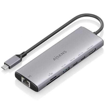 Docking USB Tipo-C Aisens ASUC-7P032-GR/ 1xHDMI/ 1xUSB/ 2xUSB Tipo-C/ 1xRJ45/ 1xLector Tarjetas/ Gris_0