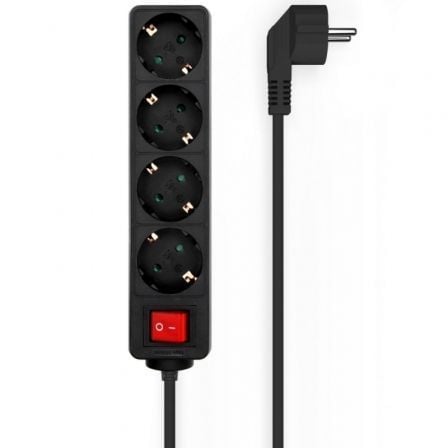 Regleta con Interruptor Aisens A154-0650/ 4 Tomas de Corriente/ Cable 1.4m/ Negro_0