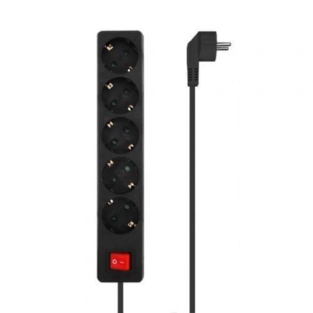 Regleta con Interruptor Aisens A154-0652/ 5 Tomas de Corriente/ Cable 1.4m/ Negro_0