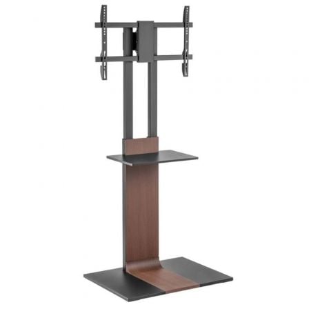Soporte de Suelo Inclinable/ Giratorio con Bandeja DVD Aisens FT86TSE-401 para TV de 37-86"/ hasta 50kg_0