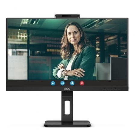 Monitor AOC 24P3CW / 23.8' / Full HD / Webcam / Regulável em altura / Preto