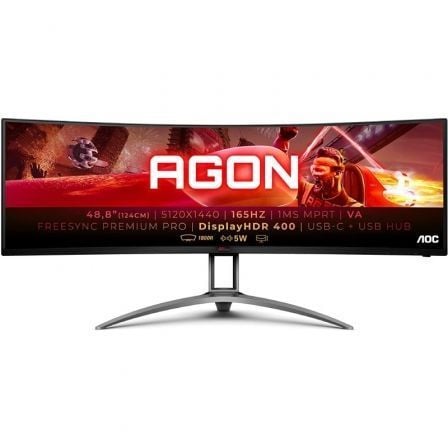 Monitor Gaming Ultrapanorámico Curvo AOC Agon AG493UCX2 48.8"/ Dual QHD/ 1ms/ 165Hz/ VA/ Multimedia/ Negro_0