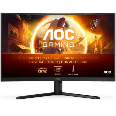 Monitor Gaming Curvo AOC CQ32G4VE 31.5"/ QHD/ 0.5ms/ 180Hz/ VA/ Negro_0