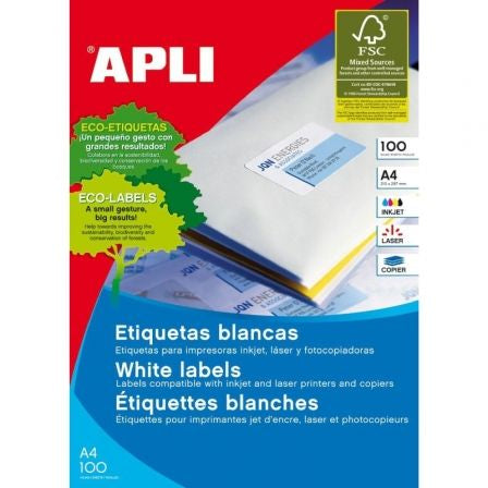 Etiquetas Adhesivas Apli 01263/ 64.6 x 33.8mm/ 100 Hojas_0