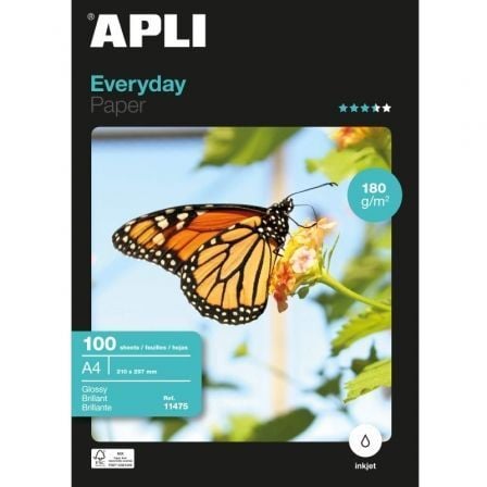 Papel Fotográfico Apli Everyday 11475/ DIN A4/ 180g/ 100 Hojas/ Brillante_0