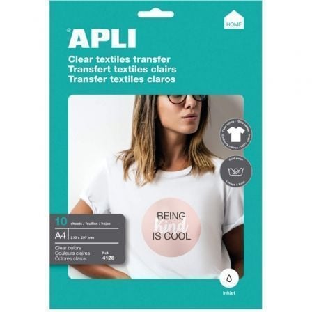 Papel Transfer Camisetas Apli 4128/ DIN A4/ 10 Hojas_0