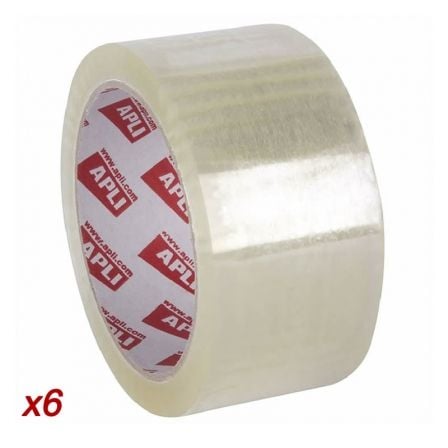 Cinta Adhesiva de Embalaje Transparente Apli 11592/ 4.8cm x 66m/ 6 unidades_0