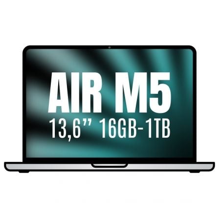 Apple Macbook Air 13,6"/ M5 10-Core CPU/ 16GB/ 1TB SSD/ 10-Core GPU/ Plata_0