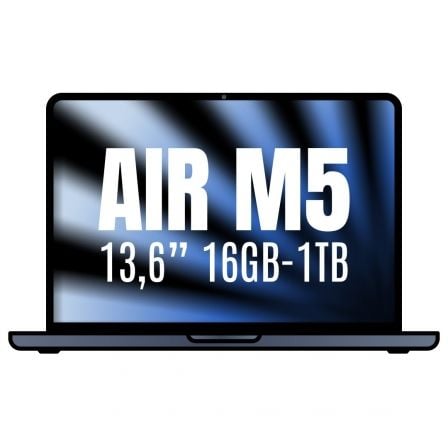 Apple Macbook Air 13,6"/ M5 10-Core CPU/ 16GB/ 1TB SSD/ 10-Core GPU/ Medianoche_0