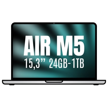 Apple Macbook Air 15,3"/ M5 10-Core CPU/ 24GB/ 1TB SSD/ 10-Core GPU/ Plata_0