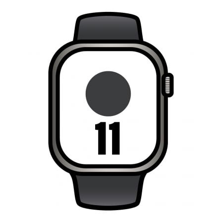 Apple Watch Series 11/ GPS/ Cellular/ 42mm/ Titanio Negro/ Pizarra Correa Deportiva Negro (S/M)_0