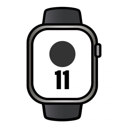 Smartwatch Apple Série 11 GPS + Cellular 46mm Titânio Ardesia / Cinturino Sport Preto / 0195950479027_0