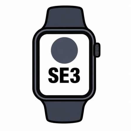 Apple Watch SE3/ GPS/ 44mm/ Caja de Aluminio Medianoche/ Correa Deportiva Azul Marino S/M_0