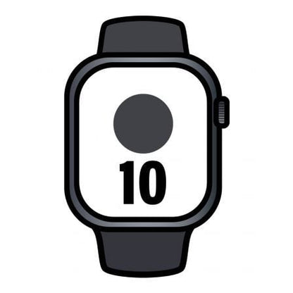 Apple Watch Series 10/ GPS/ Cellular/ 42mm/ Caja de Aluminio Negro Azabache / Correa Deportiva Negra M/L_0