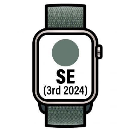 Apple Watch SE 3rd V2/ GPS/ 40mm/ Caja de Aluminio Blanco Estrella/ Correa Loop Deportiva Verde Lago_0