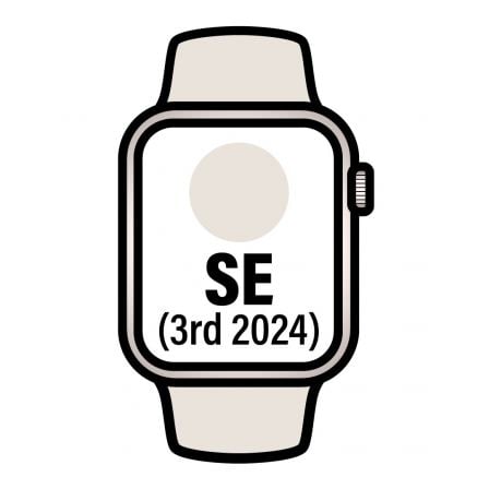 Apple Watch SE 3rd V2/ GPS/ 44mm/ Caja de Aluminio Blanco Estrella/ Correa Deportiva Blanco Estrella S/M_0
