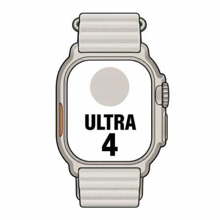 Apple Watch Ultra 4/ GPS/ 49mm/ Caja de Titanio Natural/ Correa Ocean Gris Translúcido_0