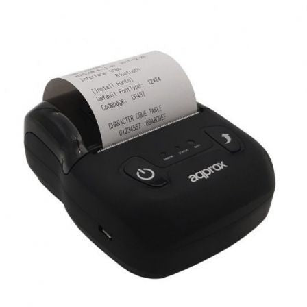 Impresora de Tickets Approx appPOS58PORTABLE+/ Térmica/ Ancho papel 58mm/ USB-Bluetooth/ Negra_0