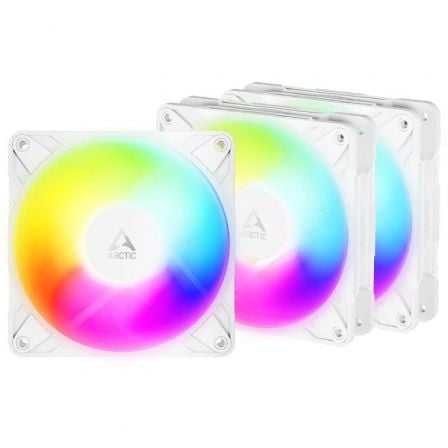 Pack de 3 Ventilador Arctic P12 Pro Reverse A-RGB/ 12cm/ Blanco_0