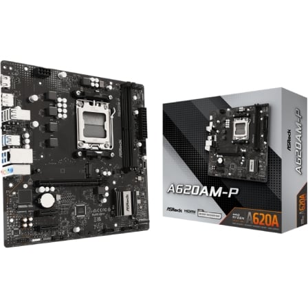 Placa Base Asrock A620AM-P/ DDR5/ PCIe 4.0/ Socket AM5/ Micro ATX_0