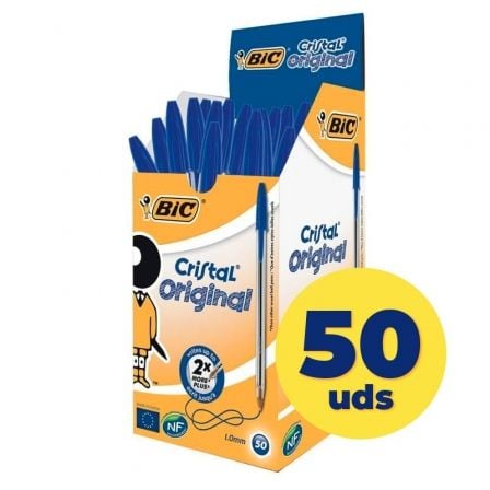 Caja de Bolígrafos de Tinta de Aceite Bic Cristal Original 8373609/ 50 unidades/ Azules_0