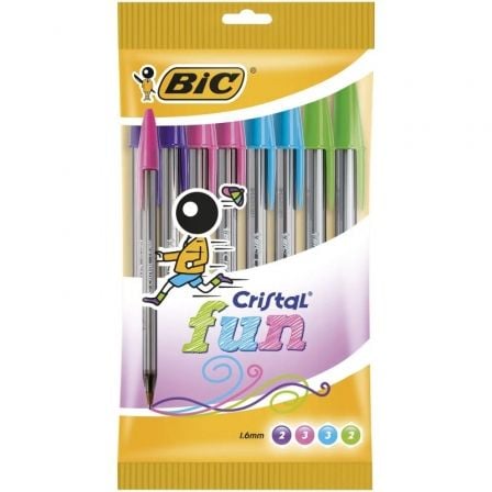 Bolígrafos de Tinta de Aceite Bic Cristal Fun 921342/ 10 unidades/ Colores Surtidos_0