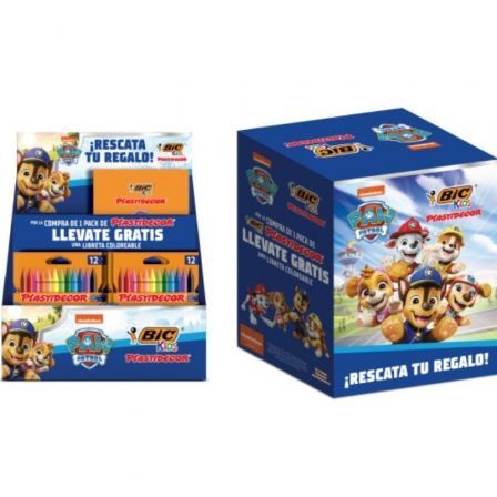Expositor Bic Paw Patrol de Lápices de Cera y Cuadernos/ 24 Packs de 12 Unidades de Ceras/ 24 Cuadernos/ Surtido de Colores_0