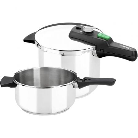 Olla a Presión Rápida Monix Quick M560005/ Ø22cm/ 4+6L/ Acero Inoxidable_0