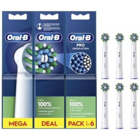 Cabezal de Recambio Braun para cepillo Braun Oral-B Pro Cross Action/ Pack 6 uds_0