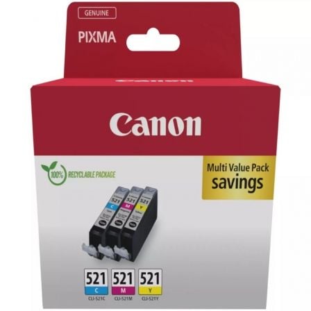 Cartucho de Tinta Original Canon CLI-521 Multipack/ Cian/ Magenta/ Amarillo_0