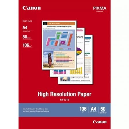 Papel para Impresora de Inyección de Tinta Canon HR-101N/ 21 x 29.7cm/ 106g/ 50 Hojas_0